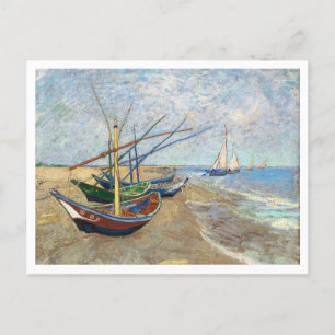 Vincent van Gogh's Vist boats op het strand Briefkaart