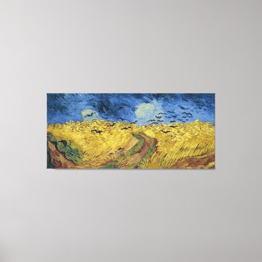 Vincent van Gogh's Wheat Field with Crows (1890) Canvas Afdruk (Voorkant)