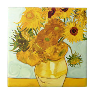 Vincent Van Gogh's Yellow Sunflower Painting 1888 Tegeltje