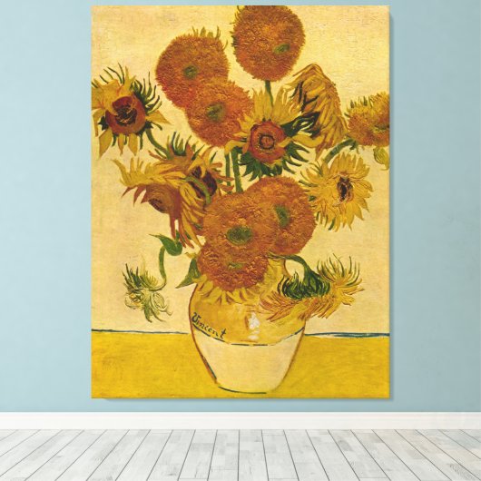 Vincent van Gogh's zonnebloemen, 1878 Canvas Afdruk (Insitu (Houten vloer))
