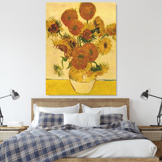 Vincent van Gogh's zonnebloemen, 1878 Canvas Afdruk (Insitu (Slaapkamer))