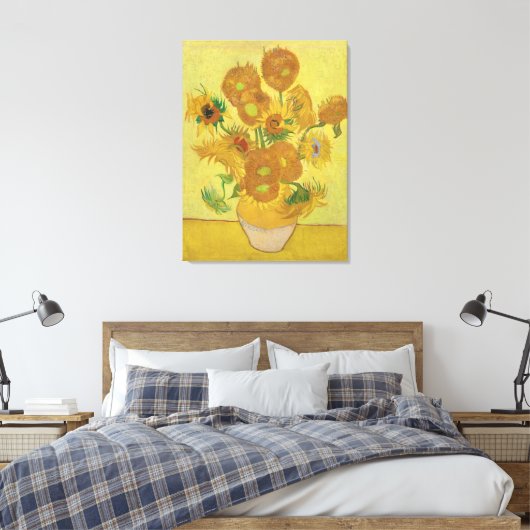 Vincent van Gogh's zonnebloemen Canvas Afdruk (Insitu (Slaapkamer))