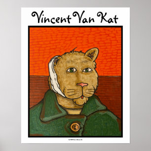 Vincent Van Kat poster met humorisme katten