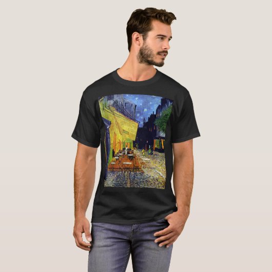 Vincent Willem van Gogh - Cafe Terrace bij nacht T-shirt (Voorkant volledig)