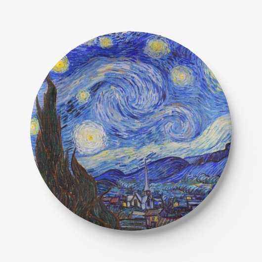 Vincent Willem van Gogh , “ Starry Night ” Papieren Bordje (Voorkant)