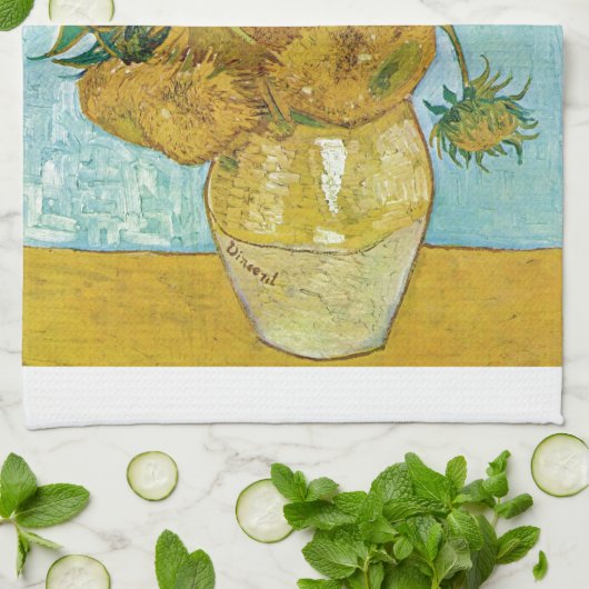 Vincent Willem van Gogh , “ Sunflowers ” Theedoek (Gevouwen)