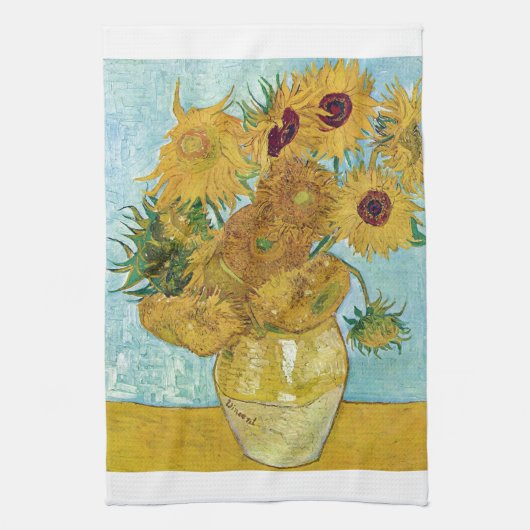 Vincent Willem van Gogh , “ Sunflowers ” Theedoek (Verticaal)