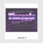 Vincente Name Vorname retro Sticker Geburtstag (Vel)