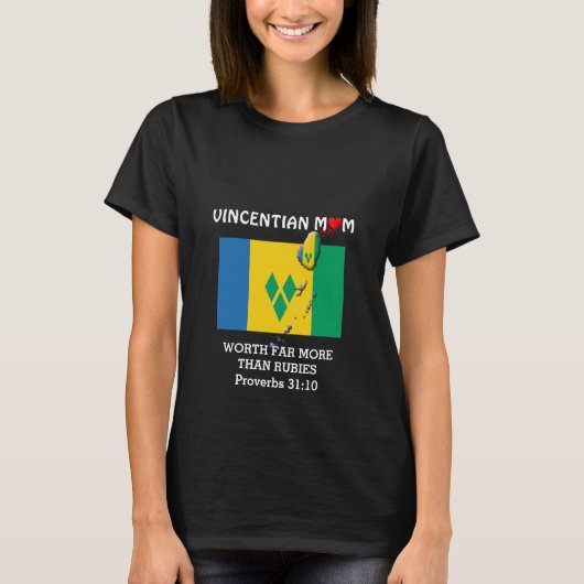 VINCENTIAN MOM Worth more dan Rubies PROV31 Black T-shirt (Voorkant)