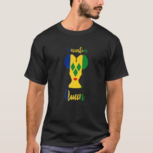 Vincentive an Queen St Vincent Grenadines Flag Afr T-shirt (Voorkant)
