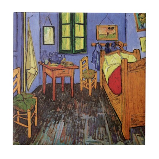 Vincent's Bedroom in Arles door Vincent van Gogh Tegeltje (Voorkant)