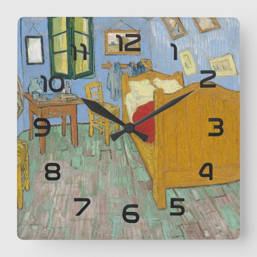 Vincent's Bedroom in Arles door Vincent van Gogh Vierkante Klok (Voorkant)