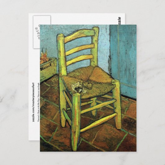 Vincent's stoel en Zijne Pipe Van Gogh Fine Art Briefkaart (Voorkant / Achterkant)