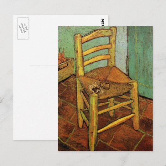 Vincent's stoel met zijn pijp van Vincent van Gogh Briefkaart (Voorkant / Achterkant)