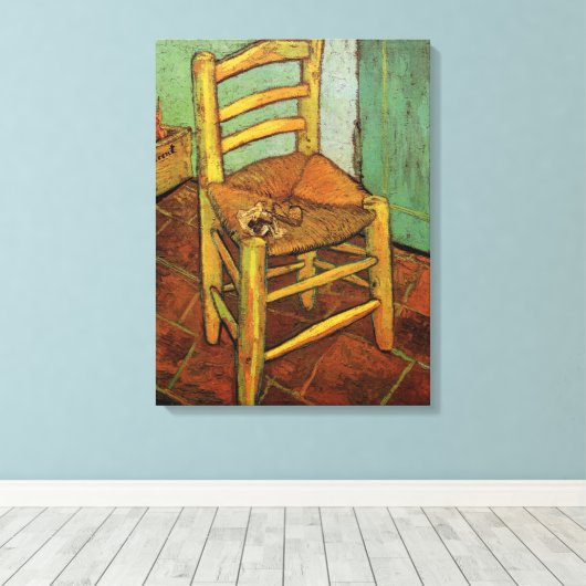 Vincent's stoel met zijn pijp van Vincent van Gogh Canvas Afdruk (Insitu (Houten vloer))