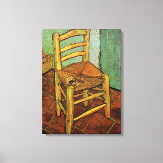 Vincent's stoel met zijn pijp van Vincent van Gogh Canvas Afdruk (Voorkant)