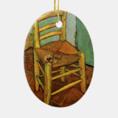 Vincent's stoel met zijn pijp van Vincent van Gogh Keramisch Ornament (Achterkant)