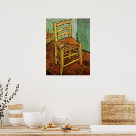 Vincent's stoel met zijn pijp van Vincent van Gogh Poster (Keuken)
