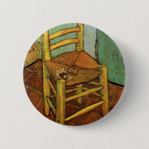 Vincent's stoel met zijn pijp van Vincent van Gogh Ronde Button 5,7 Cm