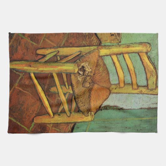 Vincent's stoel met zijn pijp van Vincent van Gogh Theedoek (Horizontaal)