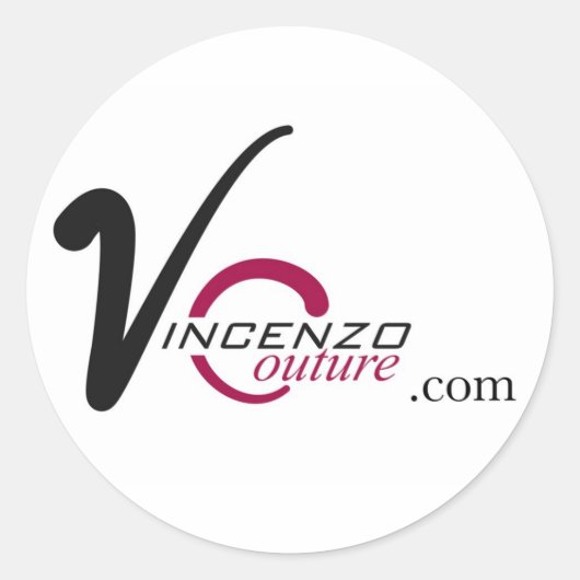 vincenzocouture.com ronde sticker (Voorkant)