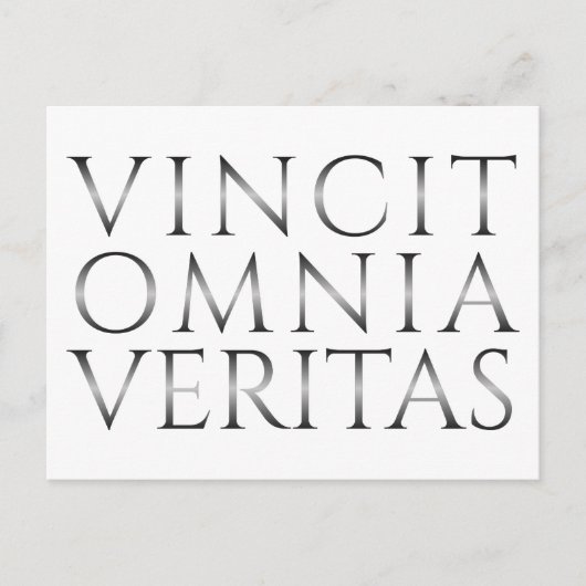 VINCIT OMNIA VERITAS - Licht Feestdagenkaart (Voorkant)