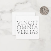 VINCIT OMNIA VERITAS - Licht Notitiekaartje (Voorkant / Achterkant in situ)