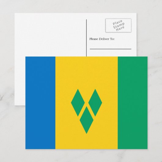 Vincy Vlag, Vlag van Saint Vincent & de Grenadines Briefkaart (Voorkant / Achterkant)