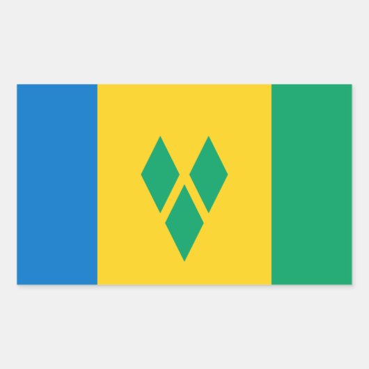 Vincy Vlag, Vlag van Saint Vincent & de Grenadines Rechthoekige Sticker (Voorkant)