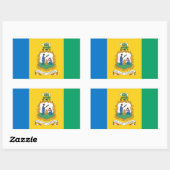 Vincy Vlag & Zegel, Saint Vincent & de Grenadines Rechthoekige Sticker (Vel)