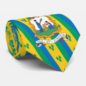 Vincy Vlag & Zegel, Saint Vincent & de Grenadines Stropdas (Opgerold)