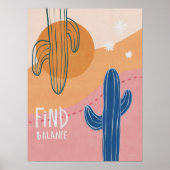 Vind balans Cactus minimalistisch Poster (Voorkant)