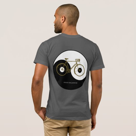 VIND BALANS _ yin yang fiets T-shirt (Achterkant volledig)