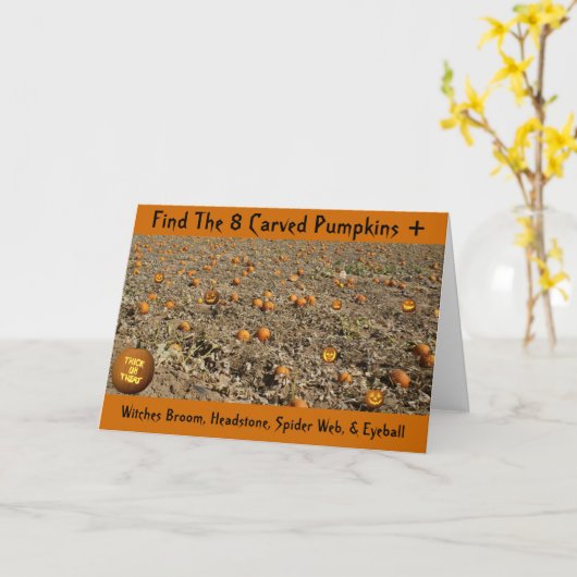 Vind de 8 Gesneden Pompoenen + Kaart (Gele Bloem)