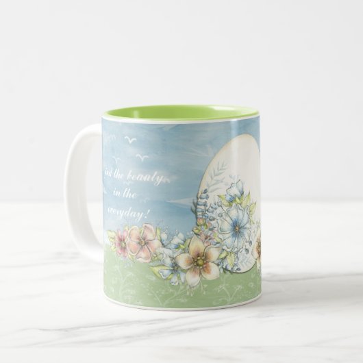 Vind de beauty Mok - Bloemen (Voorkant links)