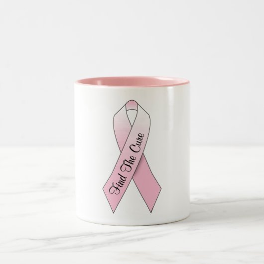 Vind de Cure Pink Ribbon Tweekleurige Koffiemok (Center)