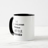 Vind de dromen verborgen achter je excuses mok (Voorkant links)