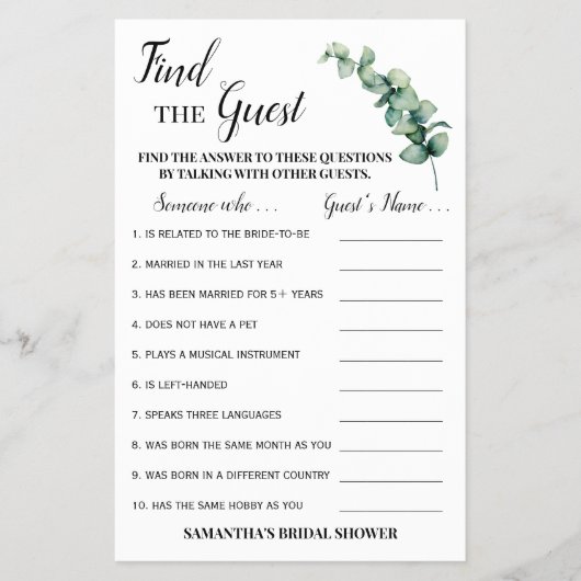 Vind de gamekaart van het Vrijgezellenfeest van de Flyer (Voorkant)