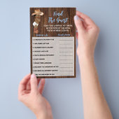 Vind de gast AA Cowboy Baby shower Game Kaart (Hand)