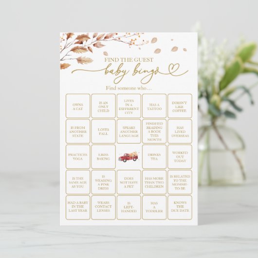 Vind de gast Baby bingo spel Kaart (Staand voorkant)