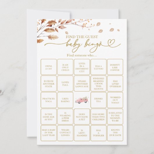 Vind de gast Baby bingo spel Kaart (Voorkant)
