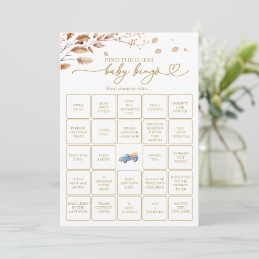 Vind de gast Baby bingo spel Kaart (Staand voorkant)