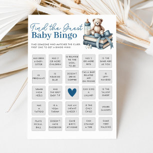 Vind de Gast Baby shower Bingo Game Kaart