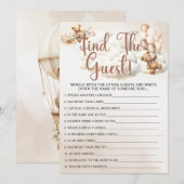 VIND DE GAST Baby Shower Spel Cute Beer Kaart (Voorkant / Achterkant)