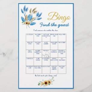 Vind de Gast Bingo Bruidsfeest Spelkaart Flyer