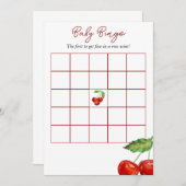 Vind de gast Bingo Game Cherry Baby shower Kaart (Voorkant / Achterkant)