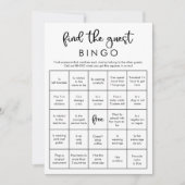 Vind de gast bingo minimalistisch modern spel kaart (Voorkant)