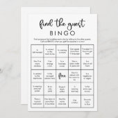 Vind de gast bingo minimalistisch modern spel kaart (Voorkant / Achterkant)
