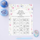 Vind De Gast Bruidsfeest Bingo Bloem Flyer (Enkel)