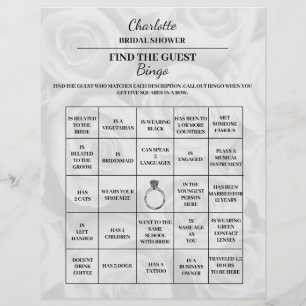 Vind De Gast Bruidsfeest Bingo Flyer